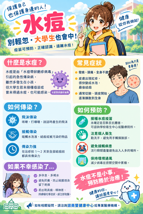 大學生水痘知識站圖片